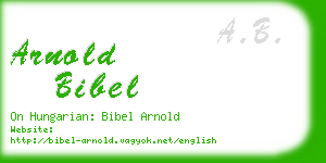 arnold bibel business card